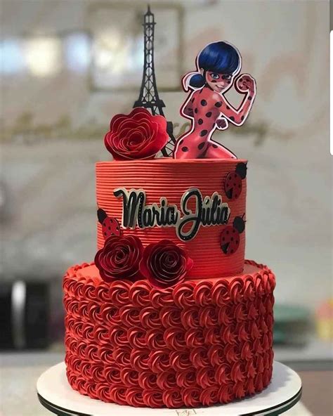 bolo ladybug chantilly redondo  ladybug miraculous noir cat comics cake cakes birthday mercedes bff